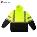 China Factory High Visibility Lime/Orange Hooded Sweatshirt Class 3 Safety Hoodie Work Shirt